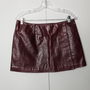 Hugo Buscati Collection Mauve Leather Wrap Skirt 10